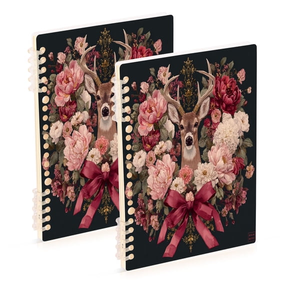Wirebound Notebook Hardcover Spiral Notebooks Beautiful and Detailed Deer, 60 Pages, 80 GSM, 5.7 x 8.3in
