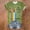 Green, variant on Womens Shirts Retro Hippie Print Crew Neck Summer Tshirts Shirts for Women Black L