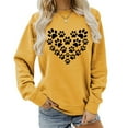 thumbnail image 2 of Arlun Womens Dog Mom Sweatshirts Cute Dog Paw Printed Heart Graphic Long Sleeve Crewneck Pullover Sweatshirt Casual Soft Comfy Fall Winter Lightweight Basic Tops Yellow XL, 2 of 4