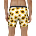 thumbnail image 2 of Men's Boxer Briefs, cute yellow Sunflowers white Soft and Breathable Mens Underwear Boxer Briefs With Widen Waist, 2 of 5