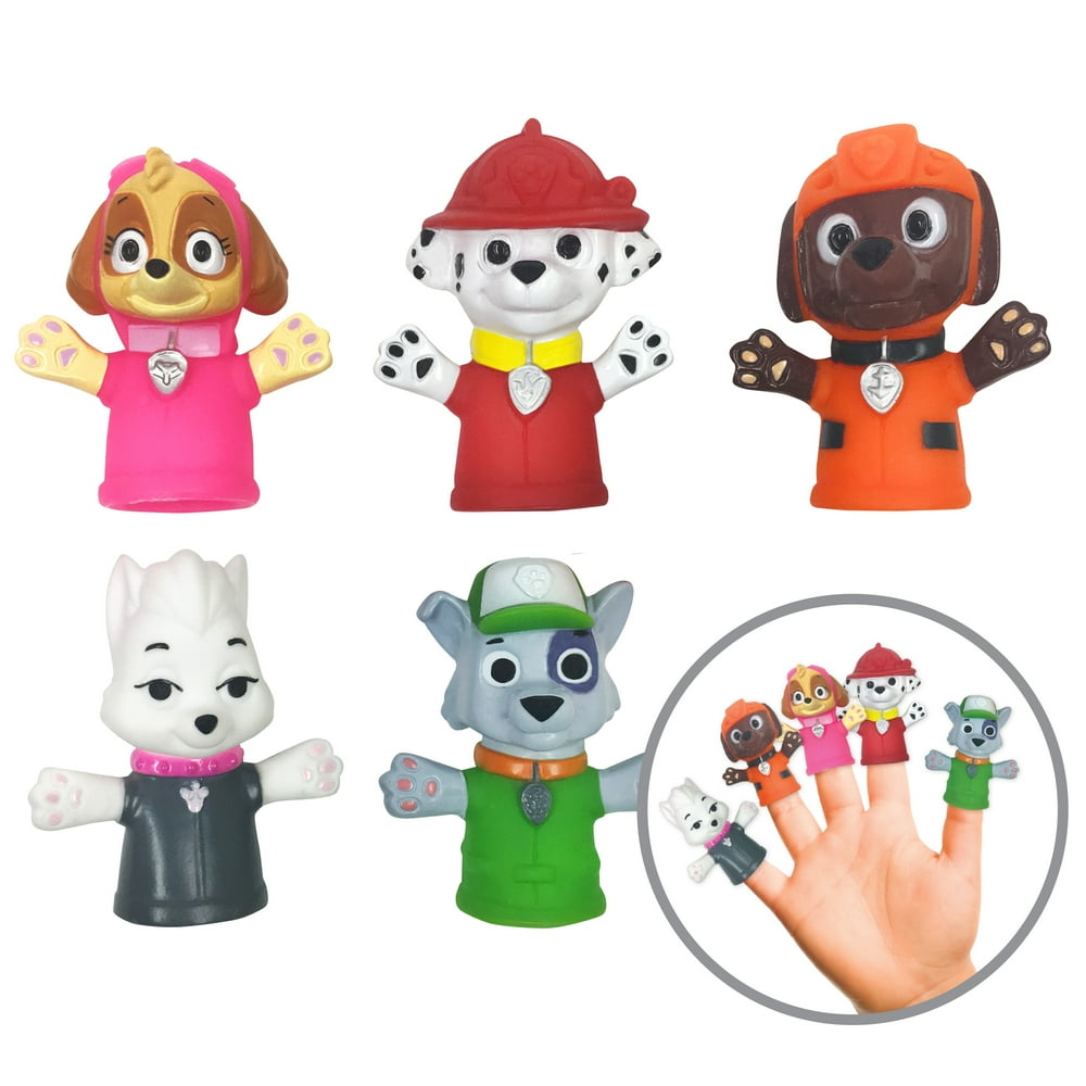 Nickelodeon PAW Patrol Bath Finger Puppets, Marshall & Friends