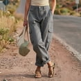 thumbnail image 5 of Womens Barrel Baggy Cargo Pants Casual High Waisted Wide Leg Hiking Joggers with Pockets Gray XXXL(XXXL), 5 of 7