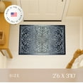 thumbnail image 3 of Maples Rugs Pelham Transitional Vintage Scroll Navy Grey Washable Entryway Area Rug, 2'6 x 3'10, 3 of 8
