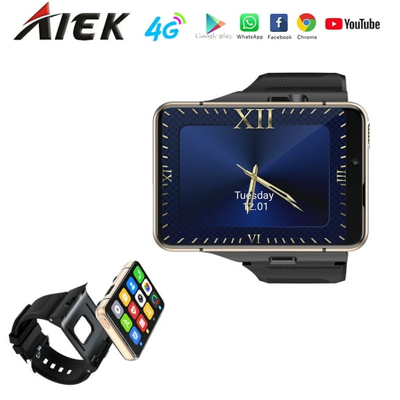 AIEK S999 4G LTE Smart Watch For Playing Games MTK6761 Quad Core 4GB RAM 64GB ROM Smartwatch Phone 2.88" Large Square Screen Watch 2300mAh Android 9.0