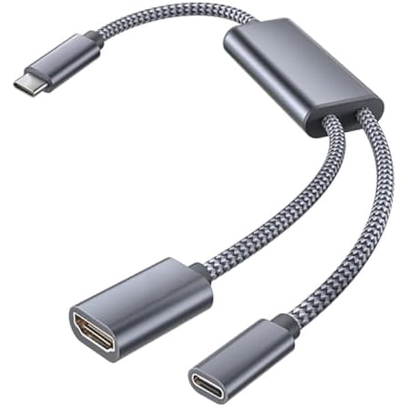 ZLC USB C to HDMI Adapter with 100W PD Charger Port,2-in-1 Type C to 4K MHL HDMI Female Converter,Thunderbolt 3 for iPhone 15 Pro Max Plus,MacBook,ipad Air 5 mini 6,Galaxy,Steam Deck