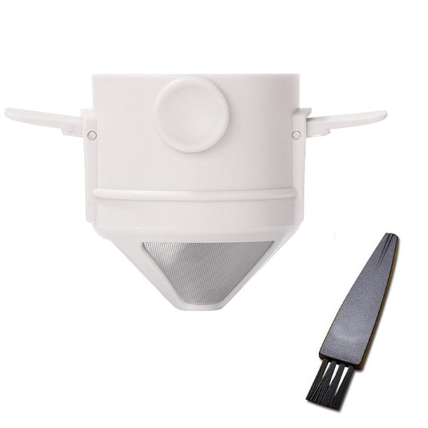 Filtro Plegable Acero Inoxidable Con Cepillo Gotero () Blanco