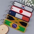 thumbnail image 3 of 2 Pack Motorcycle Key Tags, Flag Embroidery Key Fobs & Keychains, 3 of 7