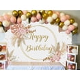 thumbnail image 3 of 8x6FT Birthday Backdrop Bohemian Pink Pampas Grass Floral Golden Dots Background Girls Party Decor Banner Suplies, 3 of 6