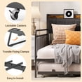 thumbnail image 2 of Full Size Bed Frame, Lofka Daybed with Pop Up Trundle and Charging Station for Small Space|Apartment, Dark Gray, 2 of 7