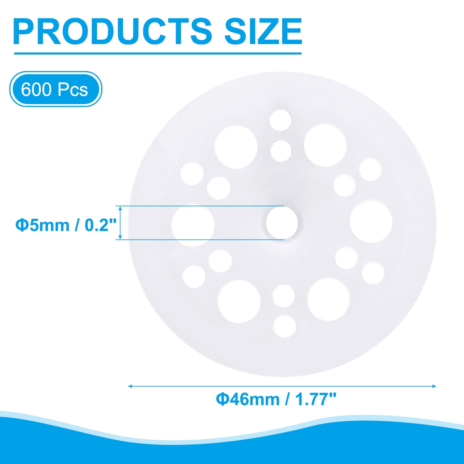 46mm Plastic Washers, 600pcs Plastic Insulation Washers Foam Board Fasteners Polypropylene Washer for Foam Insulation Board Fixing Insulation Pins Sound Proofing Wall Floor Ceiling