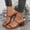 Brown, variant on Women's Block Heel Mules Double Strap Square Open-Toe Slide Sandals Elegant Slip-On Heels Trendy Wedding Evening Heel Brown 7 Wide