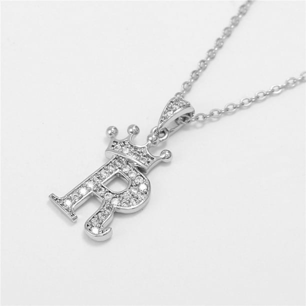 Collar Con Colgante De 26 Letras Nuserw Plata De 18 Quilates Chapado En Oro Cadena De Eslabones