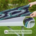thumbnail image 6 of Blue Green Gold Marble Pattern Square Fitted Tablecloth with Elastic Edge,Square Table Cover,Washable Elastic Table Cover for Home Kitchen Party Decor 34"x34", 6 of 6