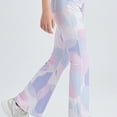 thumbnail image 7 of Atogsazn Kids Girls Tie Dye High Waisted Leggings Children Flare Leg Yoga Pants Athletic Bell Bottoms Pant White 8-9Years Fashion, 7 of 7