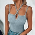 thumbnail image 2 of Womens Ribbed Knit Camis Multiple Ways Shoulder Straps Tank Tops Criss Cross Sleeveless Tees Fitted Shirts Basic Camisole Beach Holiday Outfits Summer 2025, 2 of 7