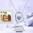 thumbnail image 3 of TINGN Birthday Gifts for Mom Birthstone Necklace 925 Sterling Silver Heart Birthstone Necklace for Mom Jewelry Anniversary Christmas Valentines Mothers Day Birthday Gifts, 3 of 5