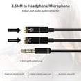 thumbnail image 1 of Cable auxiliar de micrófono de 3,5 mm 1 macho 2 hembra Cable de audio para computadora portátil negro Ndcxsfigh Para estrenar, 1 of 6