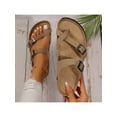 thumbnail image 3 of Women Sandals with Cork Footbed, Adjustable Buckle for Comfortable Beach & Summer Slip-On Shoes, 3 of 10