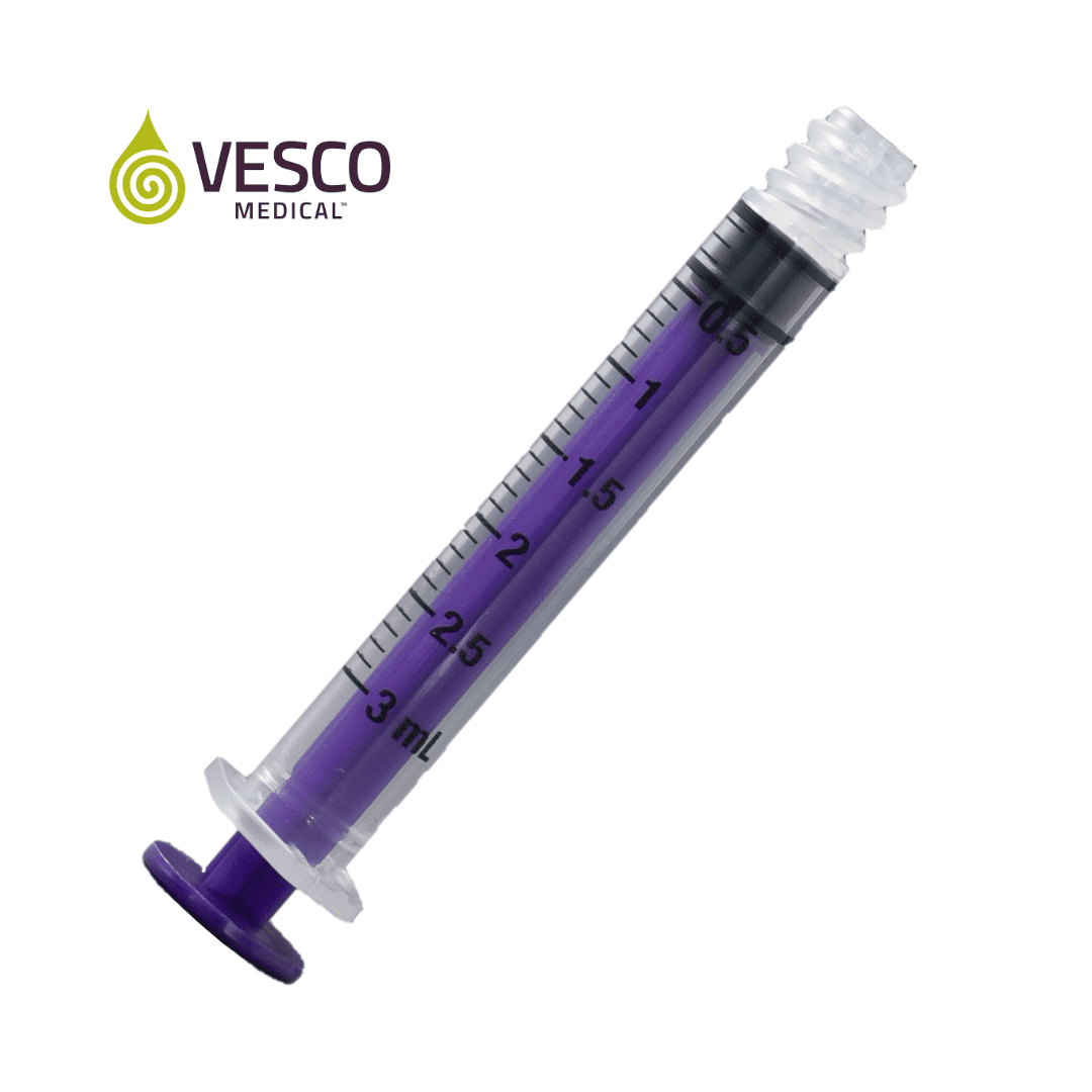 Vesco Medical ENFit Low Dose Tip Syringes, 3ml (Pack of 75)