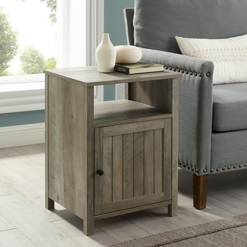 Woven Paths Modern Open Shelf End Table, Set of 2, Grey Wash Walmart