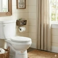 thumbnail image 2 of Autumn Alley Farmhouse Toilet Paper Holder with Basket for Cell Phone - Rustic Toilet Paper Holder, Farmhouse Bathroom Country Decor - Wood, Galvanized & Black Metal - Adds Rustic Charm, Brown, 2 of 9