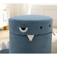 thumbnail image 4 of Guyou Cute Kids Storage Stool, Little Monster Shaped Upholstered Kids Reading Chair with Storage, Faux Fur Toddler Chair, Kids Shoe Changing Stool for Playroom Kindergarten Bedroom, Blue, 4 of 5