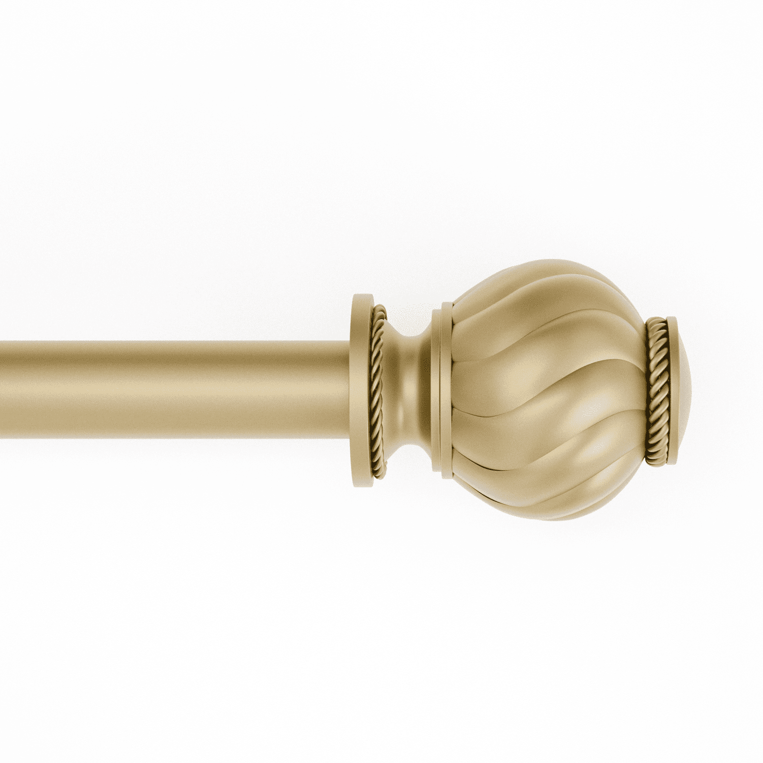 (2 pack) Mainstays 3/4" Gold Knob Adjustable Single Curtain Rod Set, 30"-84"