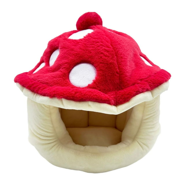 Nido para gatos domésticos,Cama para mascotas suave y semicerrada con forma de hongo,Tienda de campaña portátil para gatos,cama para dormir y escondite cálido,Casa cueva con cama para gatos