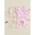 thumbnail image 3 of Loicainy Baby Toddler Girls Clothes Set 3 6 12 18 24 Months 2T 3T 4T 5T Cherry Print Long Sleeve T-shirt with Pants Fall Outfit, 3 of 9