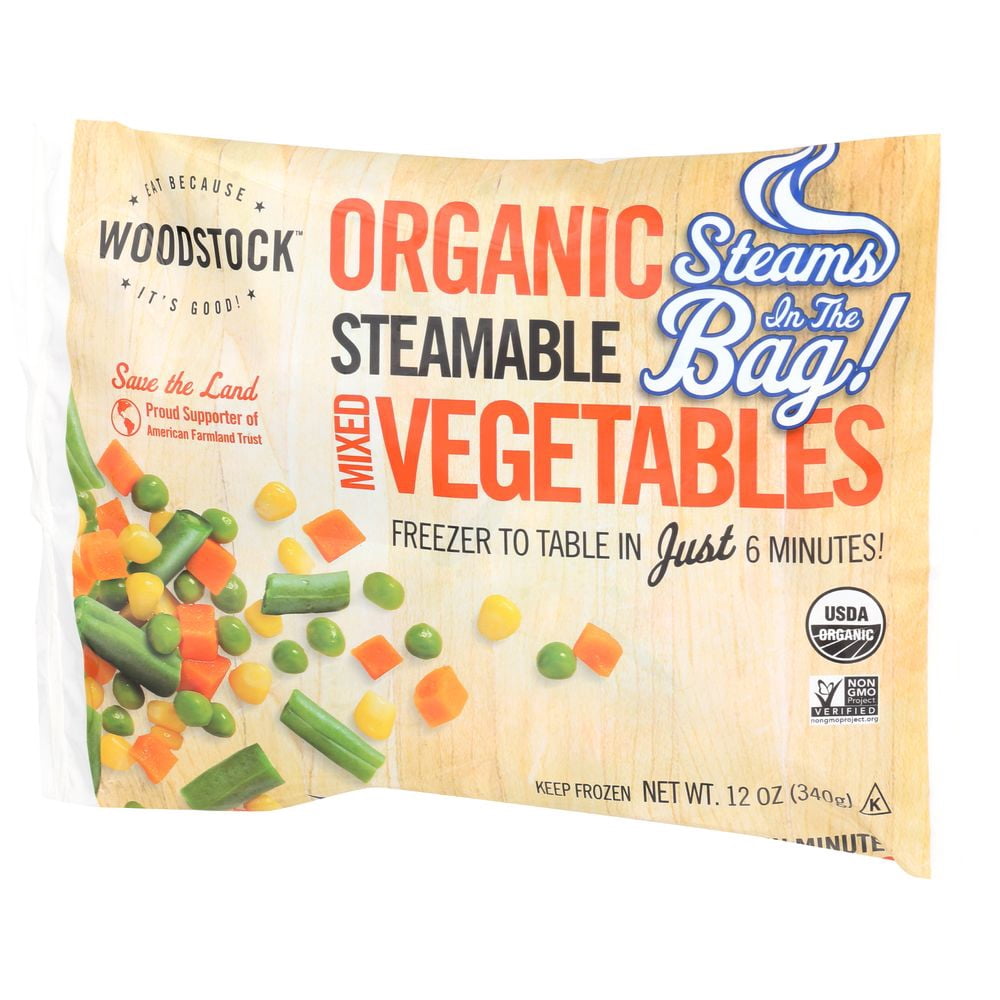 Woodstock Farms Organic Steamable Mixed Vegetables, 12 Ounce -- 12 per Case.