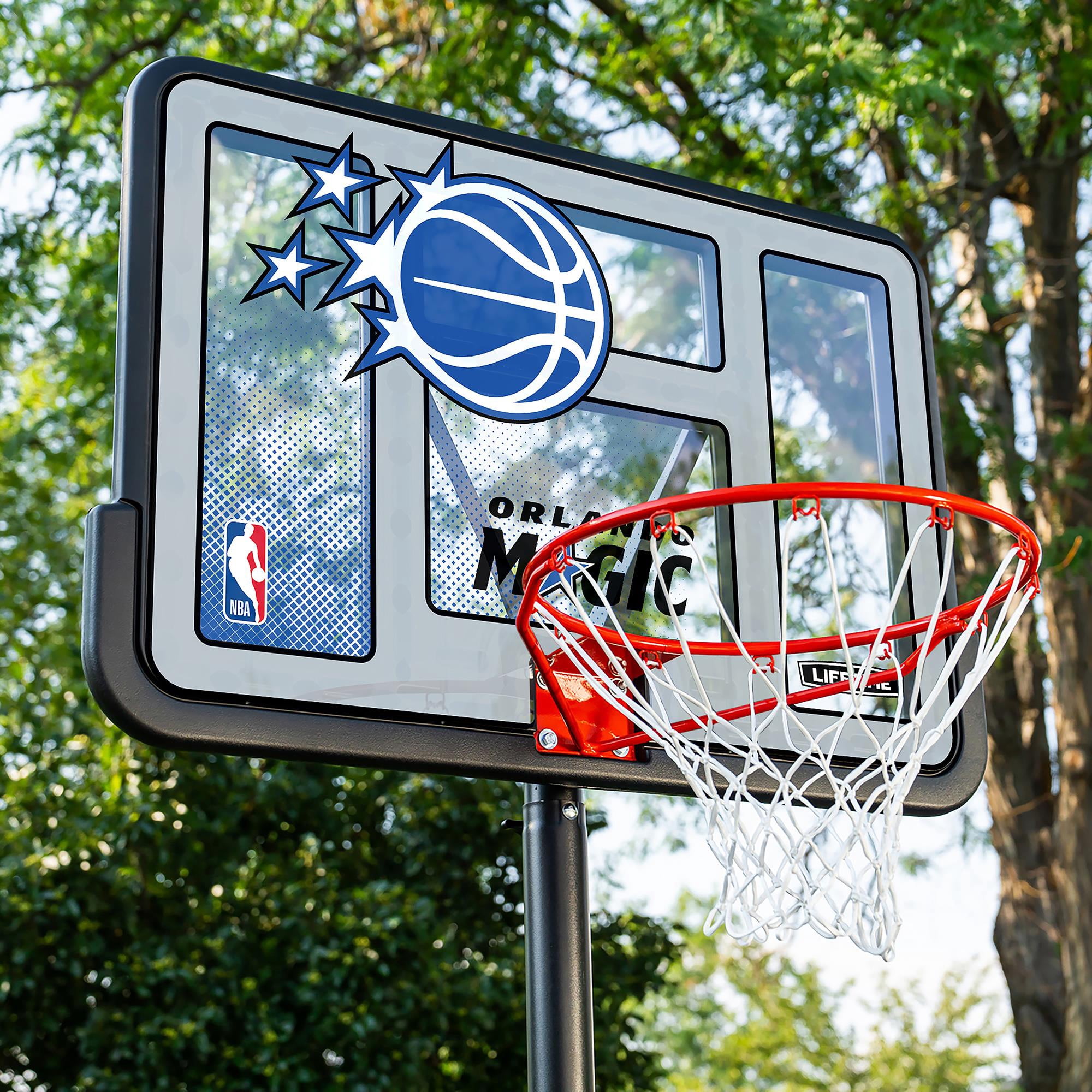 Lifetime NBA Orlando Magic 44" Portable Basketball Hoop with Wheels - 7.5 to 10 Ft Adjustable Height