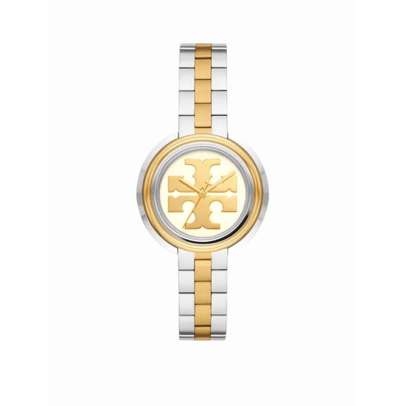 Tory Burch TBW6209 Miller Two Tone Gold Silver Logo Dial Stainless Womens Watch