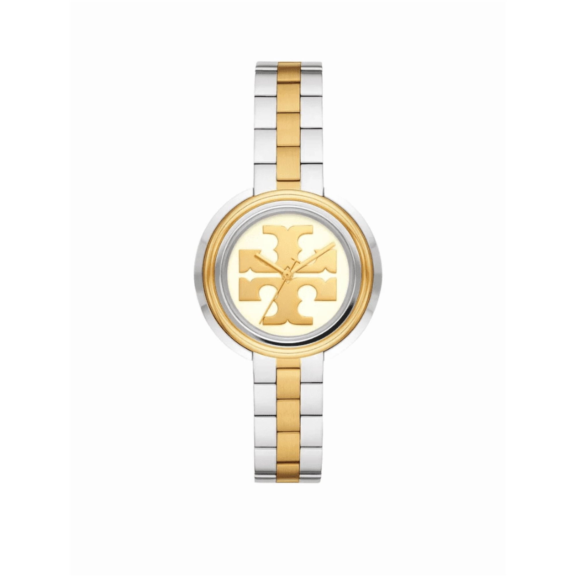 Tory Burch TBW6209 Miller Two Tone Gold Silver Logo Dial Stainless Womens Watch