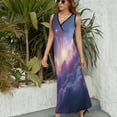 thumbnail image 6 of Neon Summer Starry Sky Womens Night Club Maxi Dress V Neck Sleeveless Bohemia Long Dresses, 6 of 9