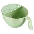 thumbnail image 1 of Unique Bargains Rice Washing Bowl Fruit Vegetable Strainer Colander Drainer Basket Kitchen Cleaning Tools Kit-Green, 1 of 6