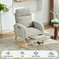 thumbnail image 6 of Modern Nursery Rocking Chair with High Backrest, Padded Seat & Side Pocket,Glider Rocker Accent Armchair for Living Room,Bedroom,Reading & Relax,Gray, 6 of 8