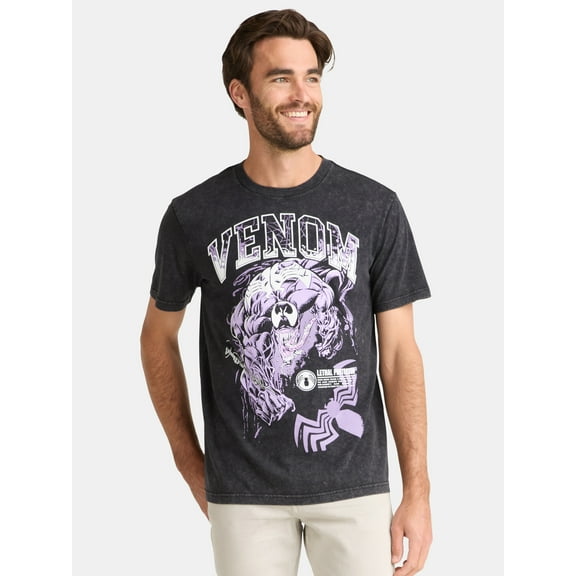 Venom Men's and Big Men's Splat Big Graphic Tee with Short Sleeves, Sizes S-3XL