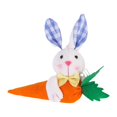 thumbnail image 4 of Conejito de Pascua con zanahoria como decoración de Pascua para el dormitorio del jardín. Orejas de conejito azul, 4 of 9