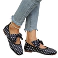 thumbnail image 2 of KEVCHE Womens Polka Dot Satin Bow Knot Round Toe Ballet Flats, Comfort Slip On Shoes, Lightweight Footwear for Casual Summer Party Wear, Retro Mary Jane Ballet Shoes, 2 of 5