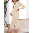 thumbnail image 4 of Charmo Robe Chandail de Maternité Automne Col Moulant Midi Grossesse, 4 of 6