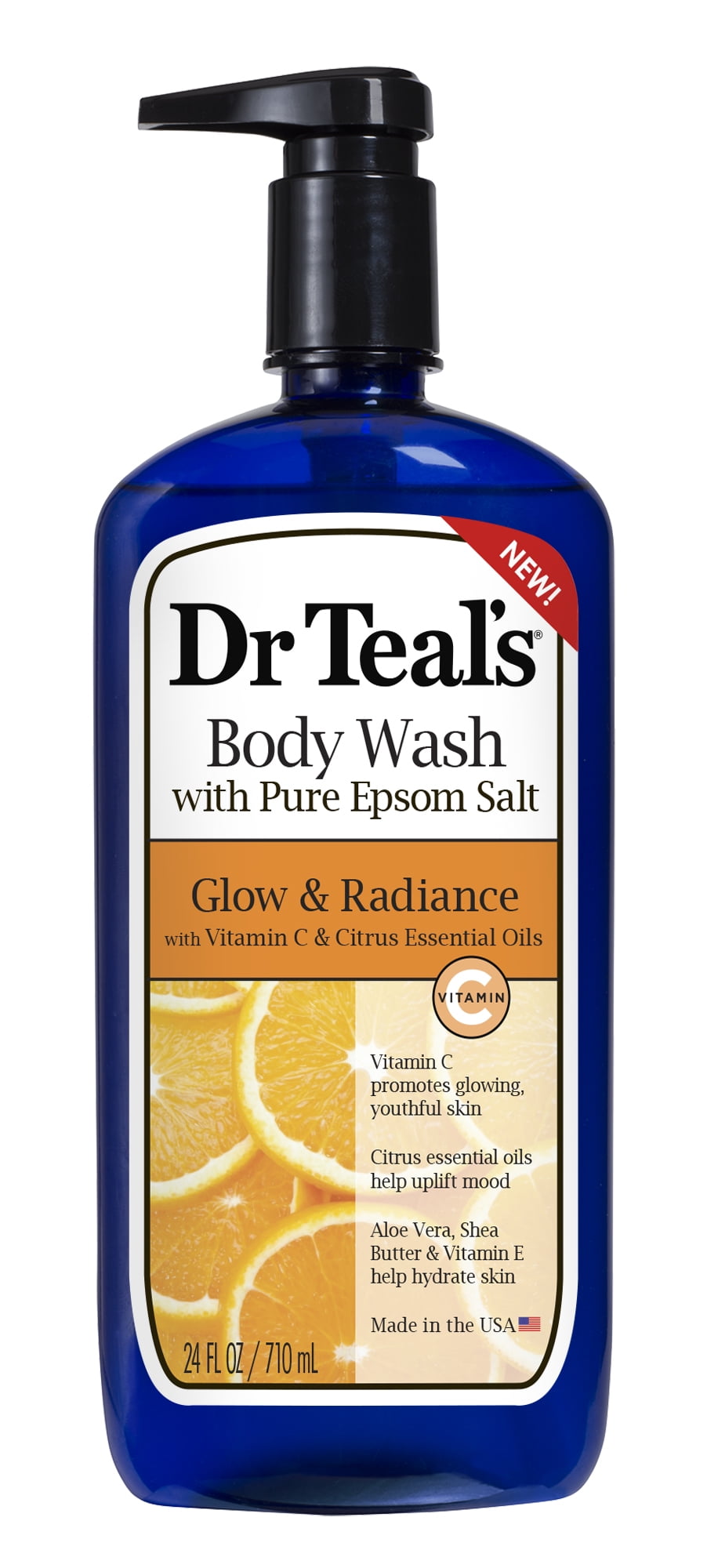 Dr Teal's Glow & Radiance Body Wash with Vitamin C and Citrus Essential
