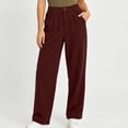thumbnail image 2 of Diufon Corduroy Pants Women Elastic High Waist Straight Leg Pant Baggy Fall Winter Warm Trousers with Pockets, 2 of 7