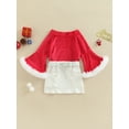 thumbnail image 3 of Bagilaanoe 2Pcs Toddler Baby Girls Skirt Set Patchwork Flared Long Sleeve Pullover Tops + A-line Skirt with Waistband 1T 2T 3T 4T 5T 6T Kids Casual Outfits, 3 of 8