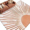 thumbnail image 2 of 6'x9' Area Rugs, Orange Sunshine Indoor Outdoor Area Rug for Living Room Bedroom, Lines Retro Abstract Middle Century Washable Bathroom Rugs Kitchen Floor Carpet Mats Home Decor Aesthetic, 2 of 8