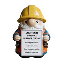 Emotional Support Gnome Collectible Resin Figurine, Comforting Decor for Home Desk Shelf, Gift for Mental Wellness & Calming Atmosphere Creation,F