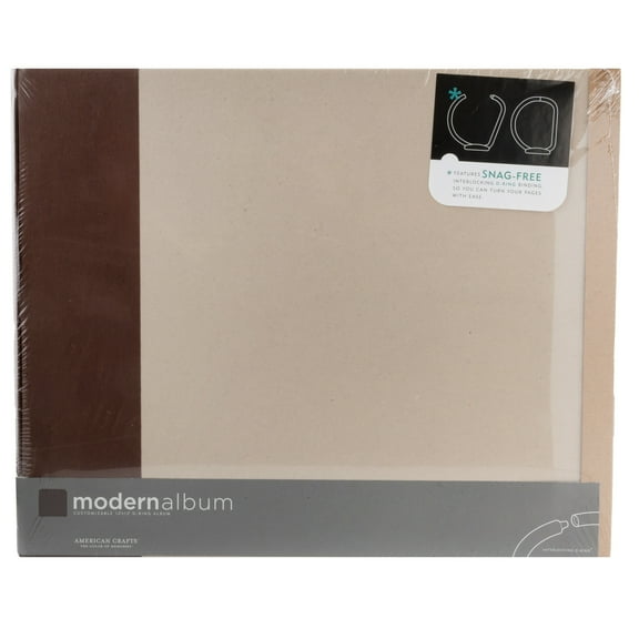 American Crafts Modern D-Ring Album 12"X12"-Chestnut