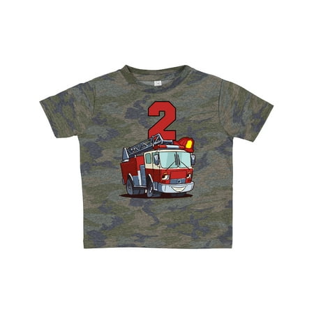 

Inktastic 2nd Birthday Fire Truck Gift Toddler Boy or Toddler Girl T-Shirt