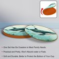thumbnail image 4 of Whale 6PCS Round Microfiber Leather Coasters, 11x11cm/4.3x4.3in, Drink Coaster Set for Home and Office, Table Coasters, Black Mats for Cups and Glasses, 4 of 6