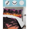 thumbnail image 4 of Quilts King Size, Ocean Coconut Soft Comforter Bedding Set for Bed, Modern Beach Sunset Seashore Tropical Lightweight Quilted Bedspread with Pillow Cover(2 Pieces) for All Season, 96x106 Inch, 4 of 6