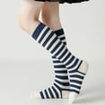 thumbnail image 2 of HUANBAI Kids Girls Knee High Socks Cotton Cute Sport School Fashion Stripe Sock 6-8 Years, 2 of 4